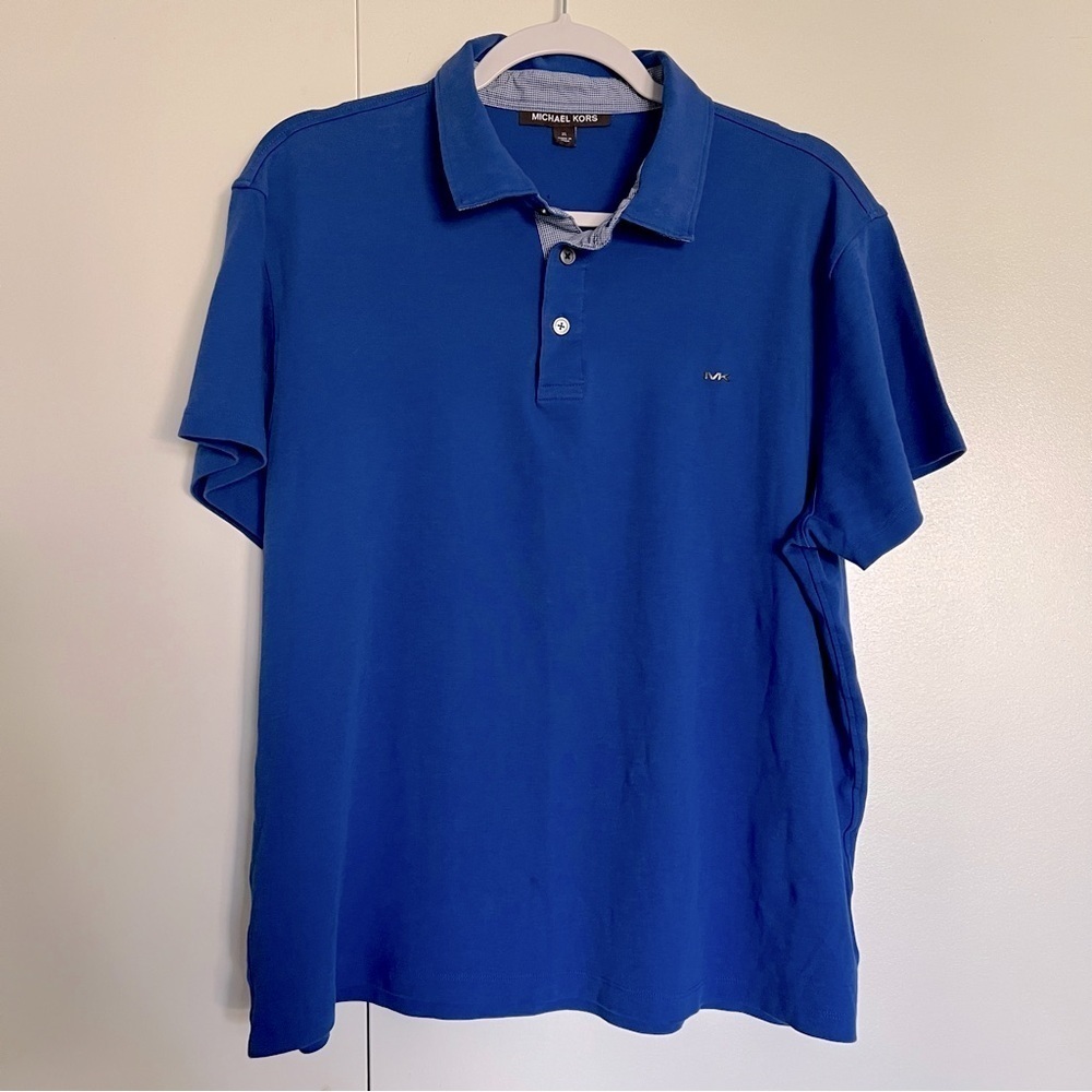 Michael Kors Cobalt Blue Short Sleeve Polo Shirt size XL